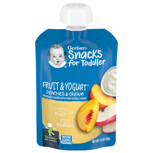 Gerber Fruit & Yogurt, Peaches & Cream, Toddler (12+ Months)