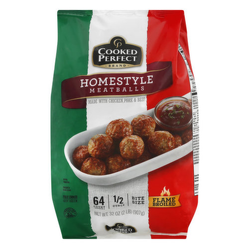 Cooked Perfect Meatballs, Homestyle, Bite Size