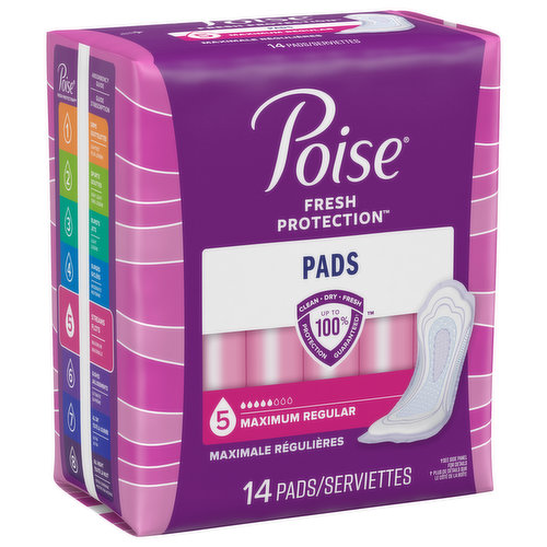 Poise Pads, Maximum, Regular - Super 1 Foods