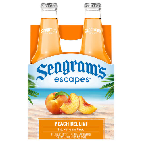 Seagram's Escapes Malt Beverage, Premium, Peach Bellini