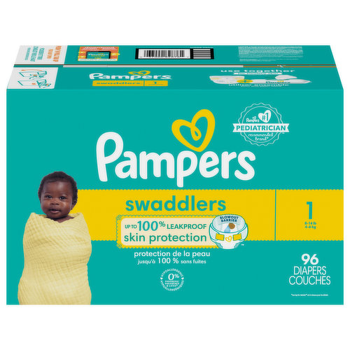 Pampers Diapers, 1 (8-14 lb), Super Pack