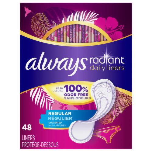 Always Liners, Daily, Regular, Radiant