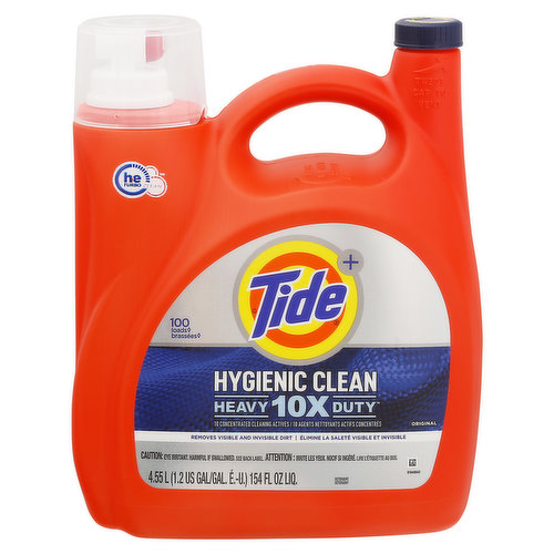 Tide Detergent, Original, Hygienic Clean, Heavy 10X Duty