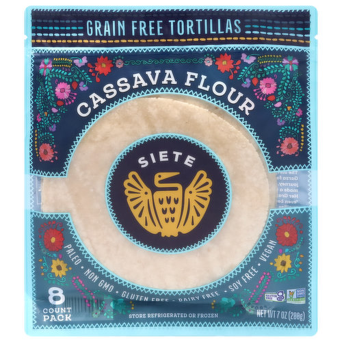 Tortillas, Grain Free, Cassava Flour