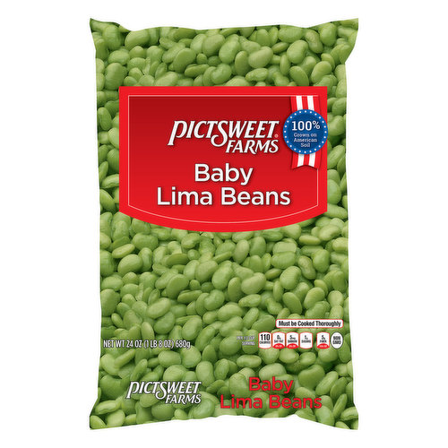 Per 1/2 Cup Serving: 110 calories; 0 g sat fat (0% DV); 5 mg sodium (0% DV); 1 g sugars; 5 g fiber (18% DV). Non GMO. www.pictsweetfarms.com. 100% grown on American soil. At Pictsweet Farms, growing wholesome and delicious vegetables is our way of life. It's early mornings, caring for the land, praying for rain, and waiting for that perfect moment to harvest. For our family, farming is about tradition, integrity and hard work. It's how we feed our family and yours.