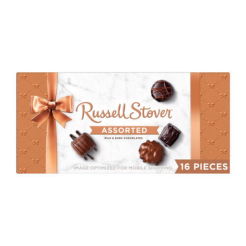 Russell Stover Assorted Milk & Dark Chocolate Gift Box 9.4 oz. (≈ 16 pieces)