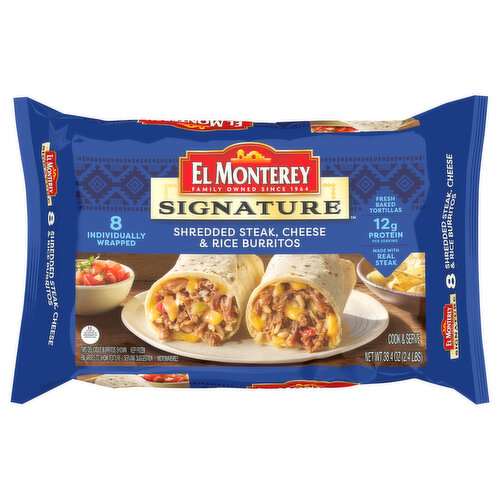 El Monterey Burritos, Shredded Steak, Cheese & Rice