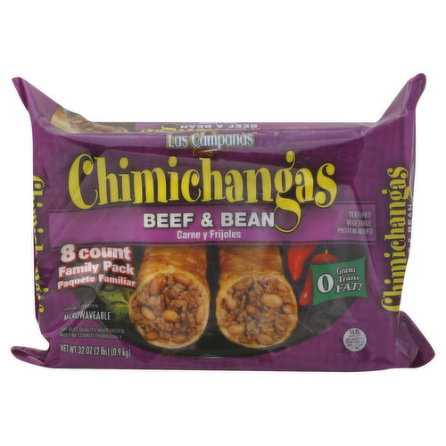 Las Campanas Chimichangas, Beef & Bean, Family Pack