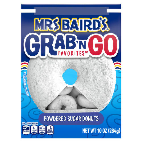 Mrs Baird's Powdered Sugar Grab N' Go Donuts