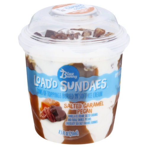 Blue Bunny Load'd Sundaes, Salted Caramel Pecan