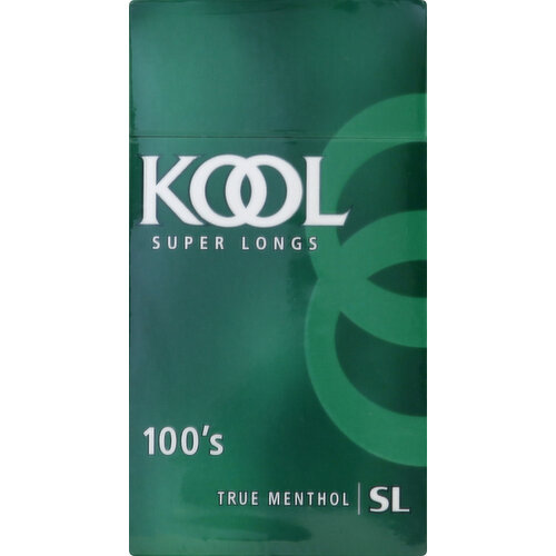 Kool Cigarettes, True Menthol, Super Longs, 100's, 2-Way Box