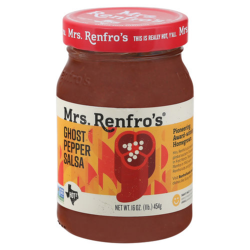 Mrs Renfros Salsa, Ghost Pepper, Hot - 16 oz