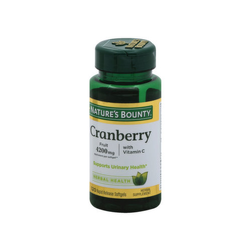 Nature's Bounty Cranberry, with Vitamin C, Rapid Release Softgels