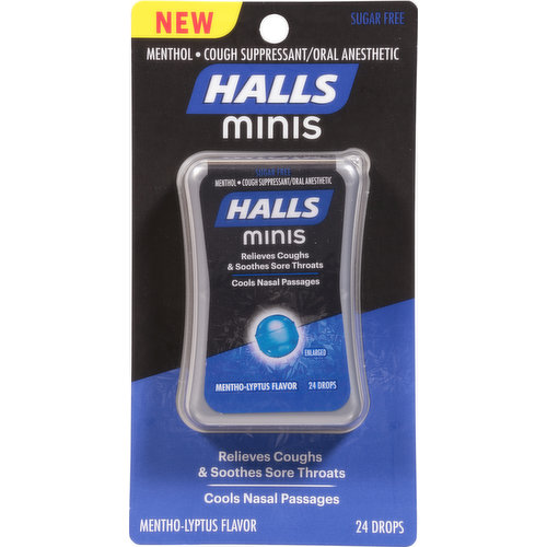 Halls Cough Drops, Sugar Free, Mentho-Lyptus Flavor