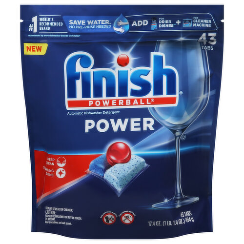 Finish Dishwasher Detergent, Automatic, Power, Tabs