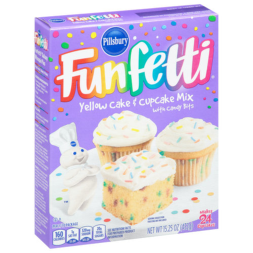 Funfetti Yellow Cake & Cupcake Mix, with Candy Bits