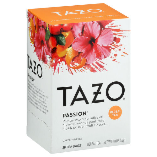 Tazo Herbal Tea, Passion, Caffeine-Free, Bags