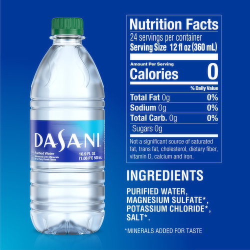 DASANI Purified Water Bottles Enhanced with Minerals, 16.9 fl oz