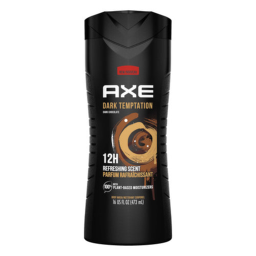 AXE Body Wash, Dark Chocolate, Dark Temptation, 12H, Refreshing Scent