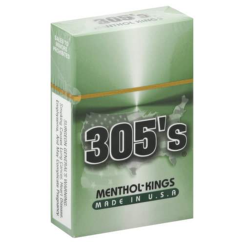 305s Cigarettes, Menthol, Kings