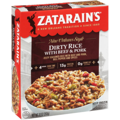 Zatarain's Frozen Dirty Rice With Beef And Pork - Shop Entrees & Sides at  H-E-B