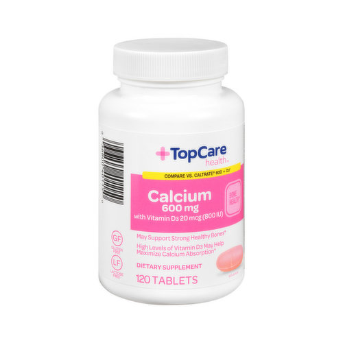 Topcare Calcium 600 Mg With Vitamin D3 20 Mcg