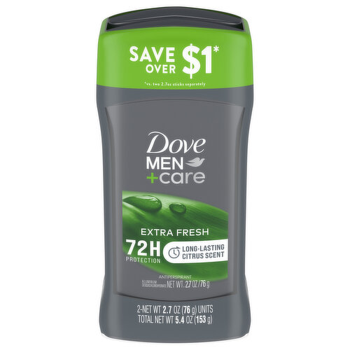 Dove Men+Care Antiperspirant, Extra Fresh, Twin Pack