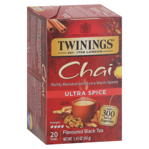 Twinings Flavoured Black Tea, Chai, Ultra Spice, Tea Bags - FRESH by  Brookshire's