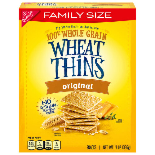 WHEAT THINS Wheat Thins Original Whole Grain Wheat Crackers, Family Size, 14 oz