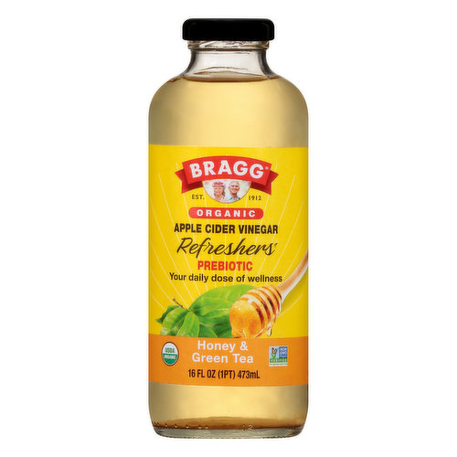 Bragg Apple Cider Vinegar, Organic, Honey & Green Tea, Prebiotic