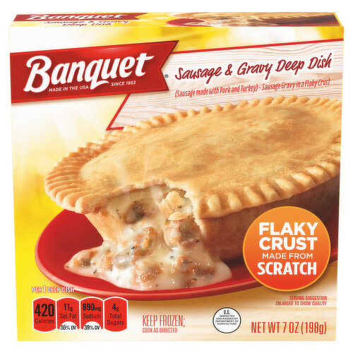 Banquet Frozen Pot Pie Breakfast, Deep Dish Sausage & Gravy