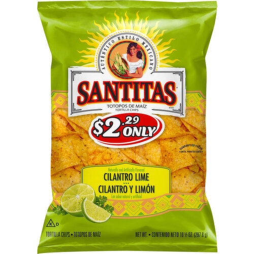 Santitas Tortilla Chips, Cilantro Lime