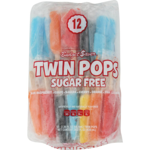 Budget Saver Twin Pops, Sugar Free, Assorted