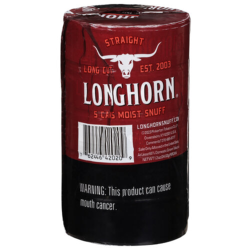 LongHorn Moist Snuff, Long Cut