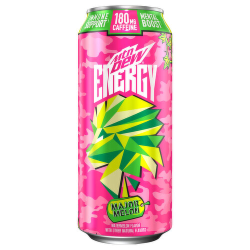 Mtn Dew Energy Drink, Major Melon, Watermelon Flavor