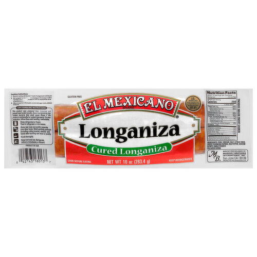 El Mexicano Longaniza, Cured