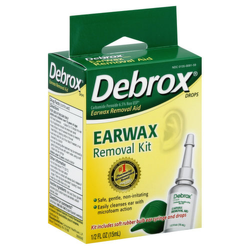 Debrox Ear Wax Removal Drops, Gentle Microfoam Ear Wax Remover, 0.5 fl oz