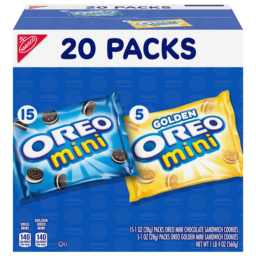 Oreo OREO Mini Mix Sandwich Cookies Variety Pack, 20 Snack Packs