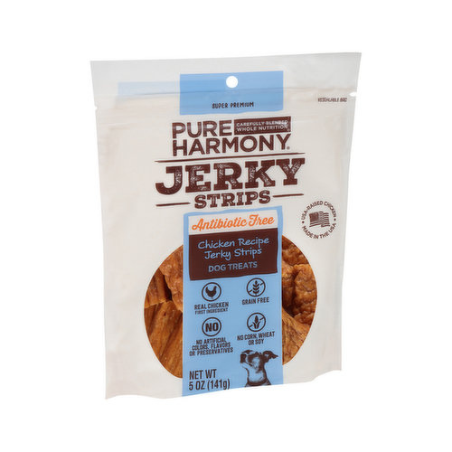 Pure Harmony Grain Free Chicken Recipe Antibiotic Free Jerky Strips Dog Treats