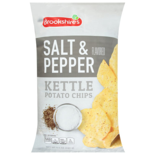 Brookshire's Potato Chips, Salt & Pepper Flavored, Kettle