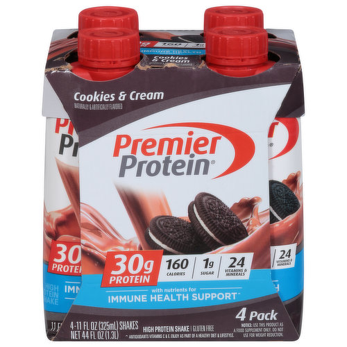 Premier Protein High Protein Shake, Cookies & Cream, 4 Pack