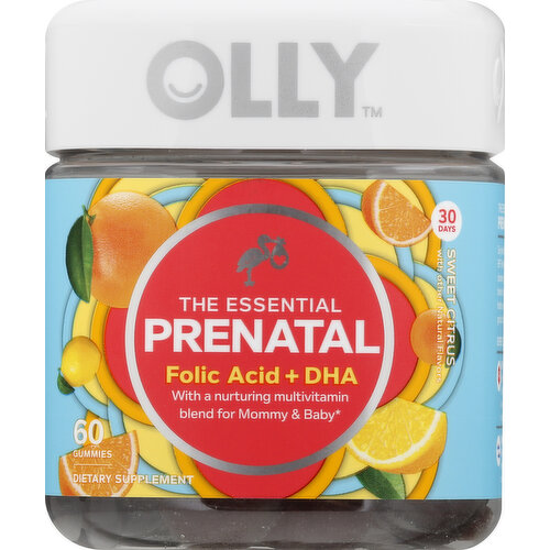 Olly Folic Acid + DHA, The Essential Prenatal, Gummies, Sweet Citrus