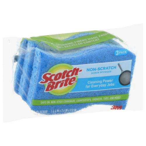  Scotch-Brite Non-Scratch Scour Pads, Scouring Pads for Kitchen  and Dish Cleaning, 3 Pads : Health & Household