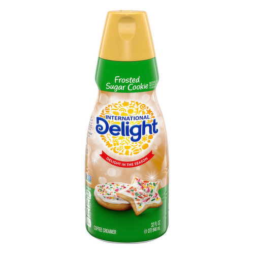 Naturally & artificially flavored. Per Tbsp: 35 calories; 0.5 g sat fat (3% DV); 10 mg sodium (0% DV); 5 g sugars. Gluten-free. Lactose-free. Non GMO Project verified. nongmoproject.org. Delight in the season. Proud member of The Danone Family. Hug in a Mug Guarantee: Feel the love or your money back! Call 1-800-441-3321 for full refund. Limit two refunds per household per year. Proof of purchase may be required. InternationalDelight.com. how2recycle.info Give us a shout at (hashtag)CreamerNation. Facebook. Pinterest. Twitter. Creamer Nation Unite! InternationalDelight.com.