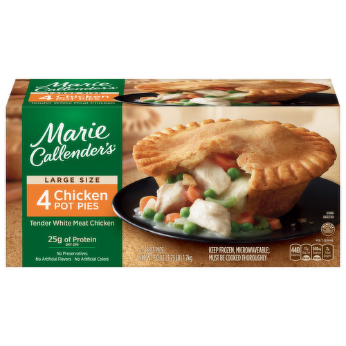 Marie Callender's Pot Pies, Chicken, Large Size, 4 Pack