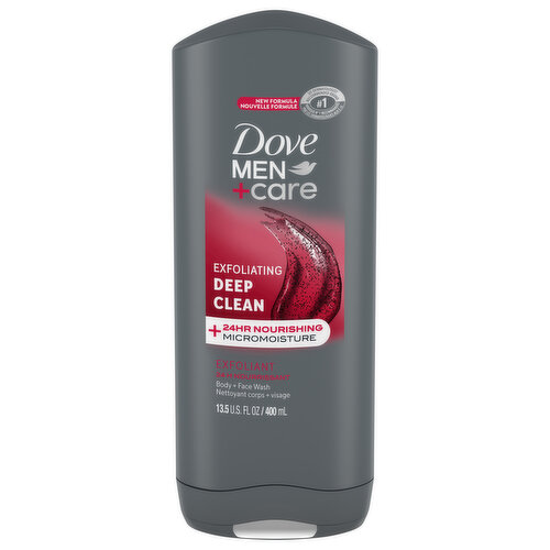 Dove Men+Care Body + Face Wash, Exfoliating, Deep Clean