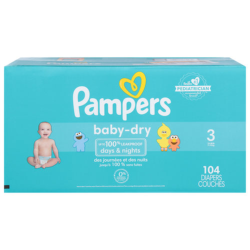 Pampers Diapers, Baby-Dry, 3 (16-28 lb), Super Pack