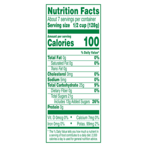 del monte canned fruit nutrition facts