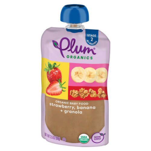 Plum Organics Stage 2 Organic Baby Food Strawberry, Banana +