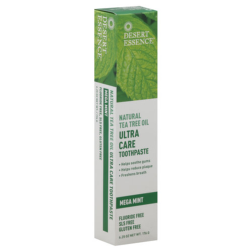 Desert Essence Toothpaste, Ultra Care, Natural Tea Tree Oil, Mega Mint